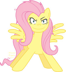 Size: 640x704 | Tagged: safe, artist:arastane-siryphia, character:fluttershy, female, insanity, solo