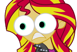 Size: 662x445 | Tagged: safe, artist:kanrabat, edit, edited screencap, screencap, character:sunset shimmer, equestria girls:equestria girls, g4, my little pony: equestria girls, my little pony:equestria girls, background removed, eye bulging, eyes, female, inverted mouth, reaction image, simple background, solo, special eyes, surprised, transparent background, vector