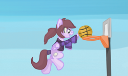 Size: 1511x900 | Tagged: safe, artist:evetssteve, oc, oc only, oc:pillow case, basketball, ponies in earth, solo