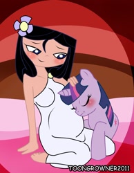 Size: 852x1099 | Tagged: safe, artist:toongrowner, character:twilight sparkle, species:human, crossover, crossover shipping, cursed image, female, isabella garcia shapiro, lesbian, phineas and ferb, pregnant, why does this exist