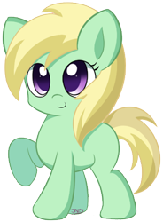 Size: 361x491 | Tagged: safe, artist:pokumii, character:apple mint, species:pony, apple family, apple family member, background pony, female, filly, foal, happy, solo