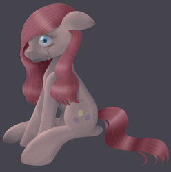 Size: 1201x1210 | Tagged: safe, artist:alleynurr, character:pinkamena diane pie, character:pinkie pie, crying, female, sitting, solo