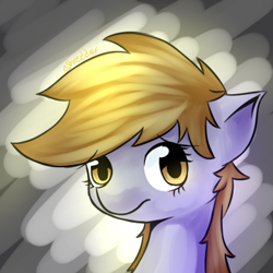 Size: 400x400 | Tagged: safe, artist:eshredder, character:derpy hooves, species:pegasus, species:pony, female, mare, moody, sad, solo