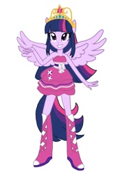 Size: 720x960 | Tagged: safe, artist:colorpalette-art, character:twilight sparkle, character:twilight sparkle (alicorn), species:alicorn, my little pony:equestria girls, big crown thingy, female, jewelry, ponied up, regalia, simple background, solo, white background