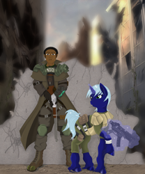 Size: 816x979 | Tagged: safe, artist:sonson-sensei, oc, species:human, fallout equestria, courier, fallout, fallout 3, fallout: new vegas, gun, ponified, sydney (fallout 3)