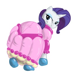Size: 1000x1000 | Tagged: safe, artist:softballoonpony, character:rarity, clothing, dress, female, inflatable, inflatable dress, solo