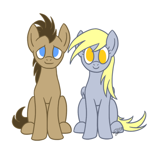 Size: 500x500 | Tagged: safe, artist:fallenzephyr, character:derpy hooves, character:doctor whooves, character:time turner, ship:doctorderpy, animated, blinking, blushing, shipping, straight