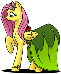 Size: 819x1000 | Tagged: safe, artist:stardustxiii, character:fluttershy, species:pony, clothing, dress, female, mare