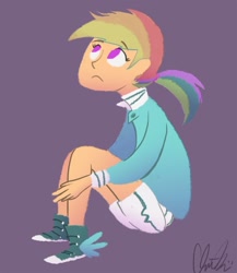 Size: 700x805 | Tagged: safe, artist:romaniz, character:rainbow dash, converse, humanized, shoes