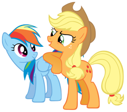Size: 6000x5272 | Tagged: safe, artist:are-you-jealous, character:applejack, character:rainbow dash, species:pony, episode:fall weather friends, g4, my little pony: friendship is magic, absurd resolution, simple background, transparent background, vector