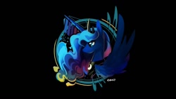 Size: 1366x768 | Tagged: safe, artist:cenit-v, character:princess luna, species:alicorn, species:pony, female, solo