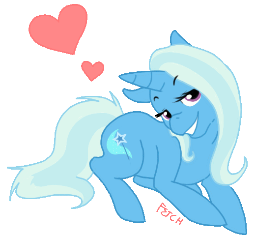 Size: 521x482 | Tagged: safe, artist:cnat, character:trixie, species:pony, species:unicorn, animated, female, frame by frame, heart, kissing, mare, smiling, solo