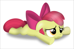 Size: 2063x1367 | Tagged: safe, artist:tgolyi, character:apple bloom, female, prone, simple background, solo, svg, vector, white background