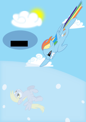 Size: 763x1074 | Tagged: safe, artist:tgolyi, character:derpy hooves, character:rainbow dash, species:pegasus, species:pony, female, mare, svg, vector
