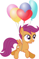 Size: 398x589 | Tagged: safe, artist:tgolyi, character:scootaloo, alternate cutie mark, balloon, cute, cutealoo, female, scootaloo can't fly, simple background, solo, svg, transparent background, vector