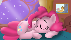 Size: 1900x1068 | Tagged: safe, artist:tgolyi, character:applejack, character:pinkie pie, sleeping, svg, vector
