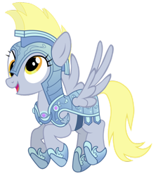Size: 600x667 | Tagged: safe, artist:blanishna, character:derpy hooves, species:pegasus, species:pony, armor, female, mare, solo