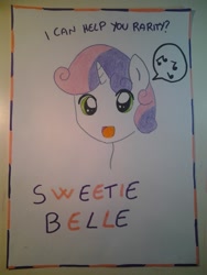 Size: 1536x2048 | Tagged: safe, artist:lolly <3, character:sweetie belle, female, photo, solo, traditional art