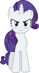 Size: 3312x6082 | Tagged: safe, artist:geonine, character:rarity, absurd resolution, angry, blushing, simple background, transparent background, vector