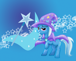 Size: 1280x1024 | Tagged: safe, artist:misterlolrus, artist:togekisspika35, character:trixie, species:pony, species:unicorn, female, mare, smiling, solo, wallpaper