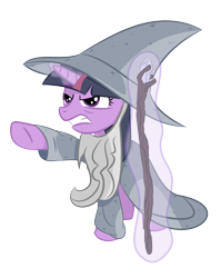 Size: 4200x5268 | Tagged: safe, artist:shadowdark3, character:twilight sparkle, absurd resolution, clothing, cosplay, dress, gandalf, gandalf the grey, lord of the rings, magic, simple background, transparent background, vector