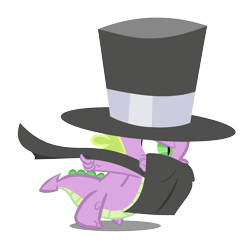 Size: 7000x7000 | Tagged: safe, artist:shadowdark3, character:spike, absurd resolution, cape, clothing, dastardly spike, hat, simple background, spikely whiplash, transparent background, vector