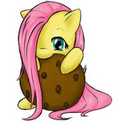 Size: 256x256 | Tagged: safe, artist:stardustxiii, character:fluttershy, cookie, filly