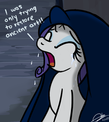 Size: 2953x3300 | Tagged: safe, artist:mrasianhappydude, character:rarity, species:pony, species:unicorn, episode:castle mane-ia, g4, my little pony: friendship is magic, crying, dialogue, eyes closed, female, marshmelodrama, scene interpretation, solo, tapestry