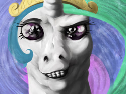 Size: 1000x750 | Tagged: safe, artist:chiapetofdoom, character:princess celestia, do not want, dreamworks face, female, hoers, nightmare face, nightmare fuel, solo, uncanny valley