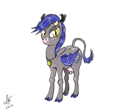 Size: 800x700 | Tagged: safe, artist:xsizorback, oc, oc only, species:bat pony, species:cow, species:pony, cloven hooves, female, simple background, solo, species swap, udder, white background