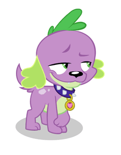 Size: 250x320 | Tagged: safe, artist:bipole, artist:tyto-ovo, character:spike, species:dog, my little pony:equestria girls, animated, eyebrow wiggle, male, solo, spike the dog
