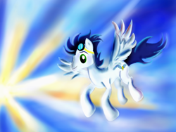 Size: 800x600 | Tagged: safe, artist:milanoss, character:soarin', male, old cutie mark, solo