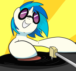 Size: 700x650 | Tagged: safe, artist:spicyhamsandwich, character:dj pon-3, character:vinyl scratch, female, solo, turntable