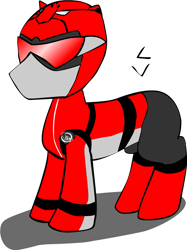 Size: 573x767 | Tagged: safe, artist:rinsankajugin, g4, ponified, power rangers, power rangers beast morphers, redbuster, simple background, solo, super sentai, tokumei sentai go-busters