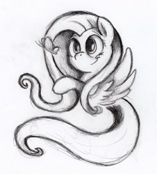 Size: 849x940 | Tagged: safe, artist:otto720, character:fluttershy, female, monochrome, solo