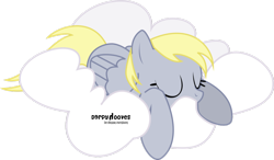 Size: 1024x600 | Tagged: safe, artist:oobrushstrokeoo, character:derpy hooves, species:pegasus, species:pony, cloud, eyes closed, female, hooves, lying on a cloud, mare, on a cloud, prone, simple background, sleeping, solo, transparent background, wings