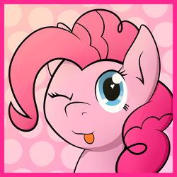 Size: 4200x4200 | Tagged: safe, artist:replaymasteroftime, character:pinkie pie, absurd resolution, female, profile, solo, tongue out
