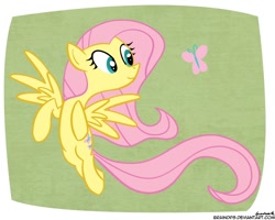 Size: 900x720 | Tagged: safe, artist:braindps, character:fluttershy, butterfly, female, solo