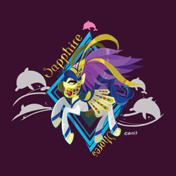 Size: 1000x1000 | Tagged: safe, artist:cenit-v, character:sapphire shores, species:pony, episode:for whom the sweetie belle toils, clothing, costume, dolphin, female, solo, welovefine