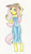 Size: 524x900 | Tagged: safe, artist:terdburgler, character:fluttershy, species:anthro, species:pegasus, species:unguligrade anthro, g4, armpits, clothing, eyebrows, female, hat, mare, signature, solo, traditional art