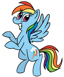 Size: 742x890 | Tagged: safe, artist:fractiouslemon, character:rainbow dash, species:pegasus, species:pony, bipedal, cute, female, grin, looking at you, mare, simple background, smiling, solo, spread wings, transparent background, wings