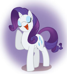 Size: 996x1093 | Tagged: safe, artist:javkiller, character:rarity, female, open mouth, raised hoof, singing, solo