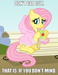Size: 1300x1673 | Tagged: safe, artist:are-you-jealous, edit, character:fluttershy, cute, female, gangsta, hug life, meme, solo