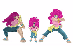 Size: 4419x2797 | Tagged: safe, artist:sonson-sensei, character:pinkamena diane pie, character:pinkie pie, species:human, female, humanized, one piece, sandals, solo