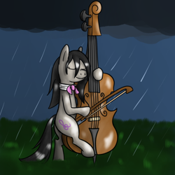 Size: 800x800 | Tagged: safe, artist:ponyway, character:octavia melody, female, rain, solo