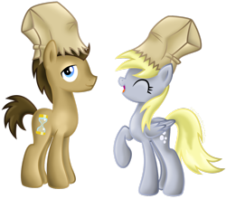 Size: 1024x903 | Tagged: safe, artist:zoevulpez, character:derpy hooves, character:doctor whooves, character:time turner, species:pegasus, species:pony, female, mare, paper bag, paper bag wizard