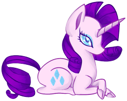 Size: 615x488 | Tagged: safe, artist:paintrolleire, character:rarity, species:classical unicorn, female, leonine tail, solo