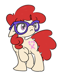 Size: 412x515 | Tagged: safe, artist:arcum42, artist:inlucidreverie, edit, character:twist, species:pony, colored, female, filly, glasses, mare, sketch, solo