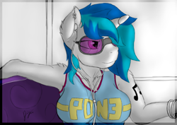 Size: 4092x2893 | Tagged: safe, artist:dragmodnotloc, character:dj pon-3, character:vinyl scratch, species:anthro, breasts, busty vinyl scratch, female, fluffy, solo