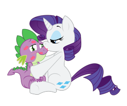 Size: 3349x2790 | Tagged: safe, artist:pia-sama, artist:tyler611, character:rarity, character:spike, species:dragon, species:pony, species:unicorn, ship:sparity, female, high res, kiss mark, lipstick, male, mare, shipping, simple background, straight, transparent background